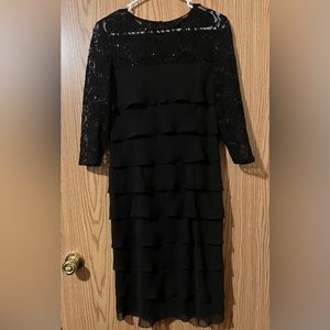Alex Evenings Ruffle Black Dress